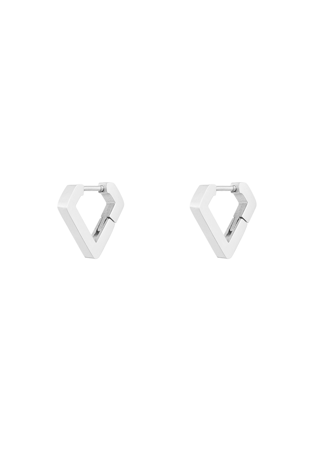 Boucles d'oreilles forme diamant petites - argent