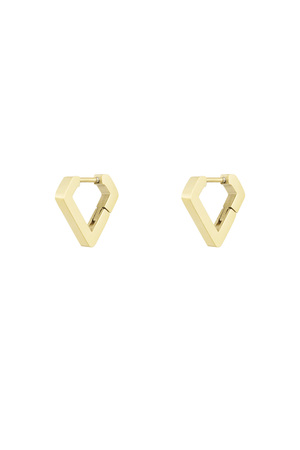 Diamantenvorm oorbellen klein - goud  h5 