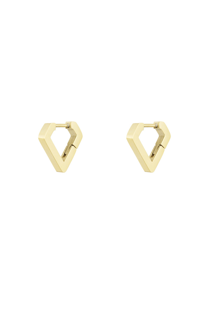 Boucles d'oreilles forme diamant petites - or  