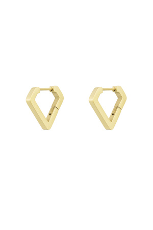Diamanten vorm oorbellen medium - goud  h5 