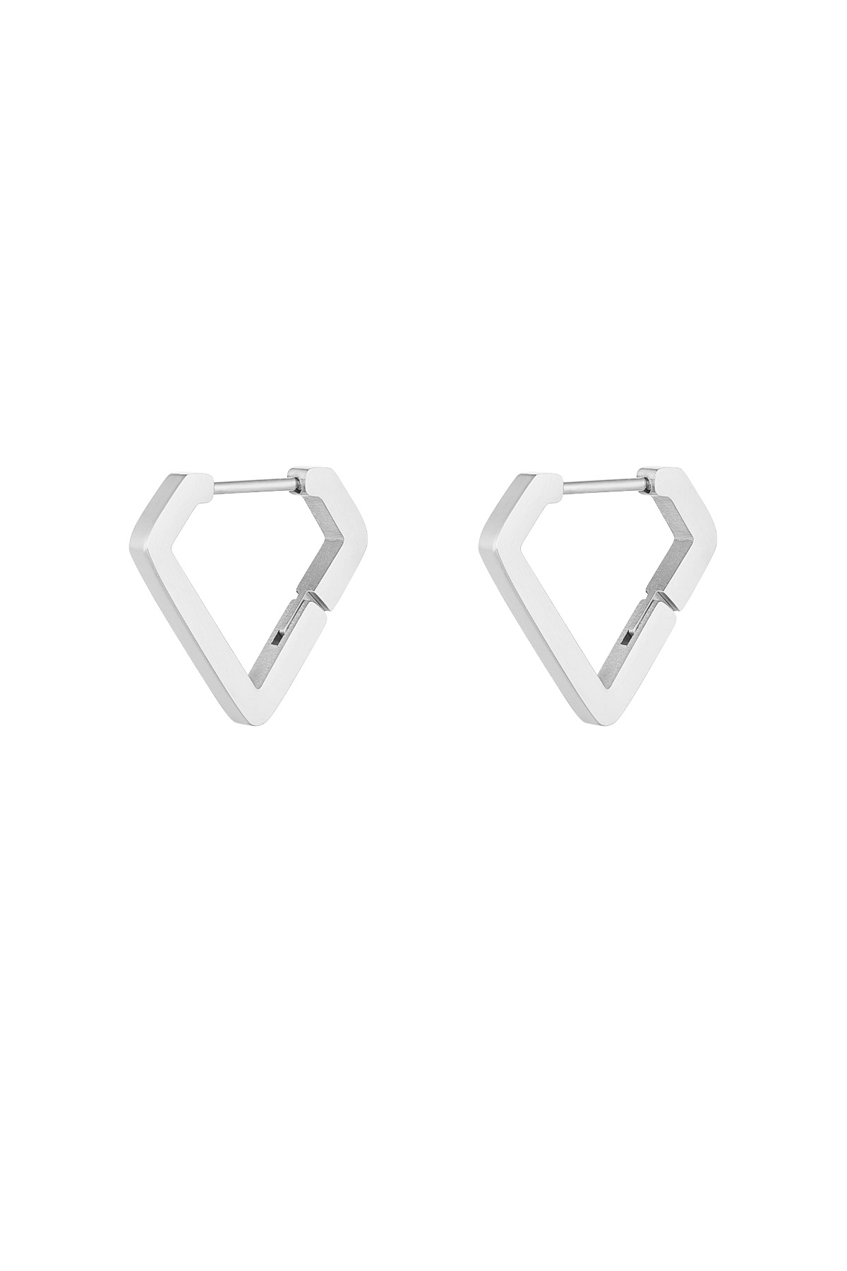 Boucles d'oreilles forme diamant large - argent h5 