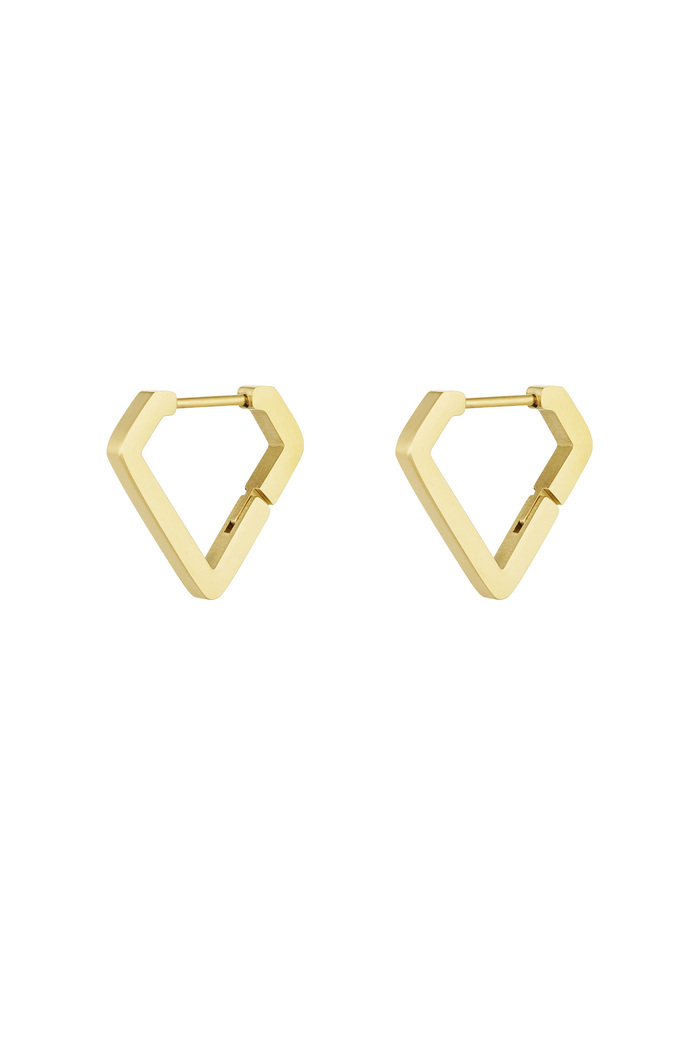 Diamond shape earrings large - gold 