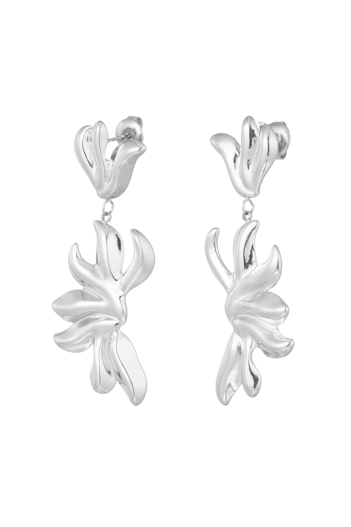 Flowy earrings - silver