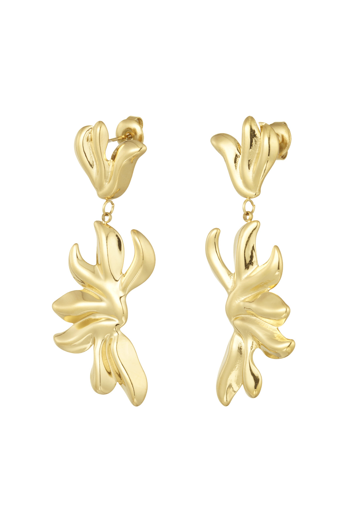 Flowy earrings - gold 