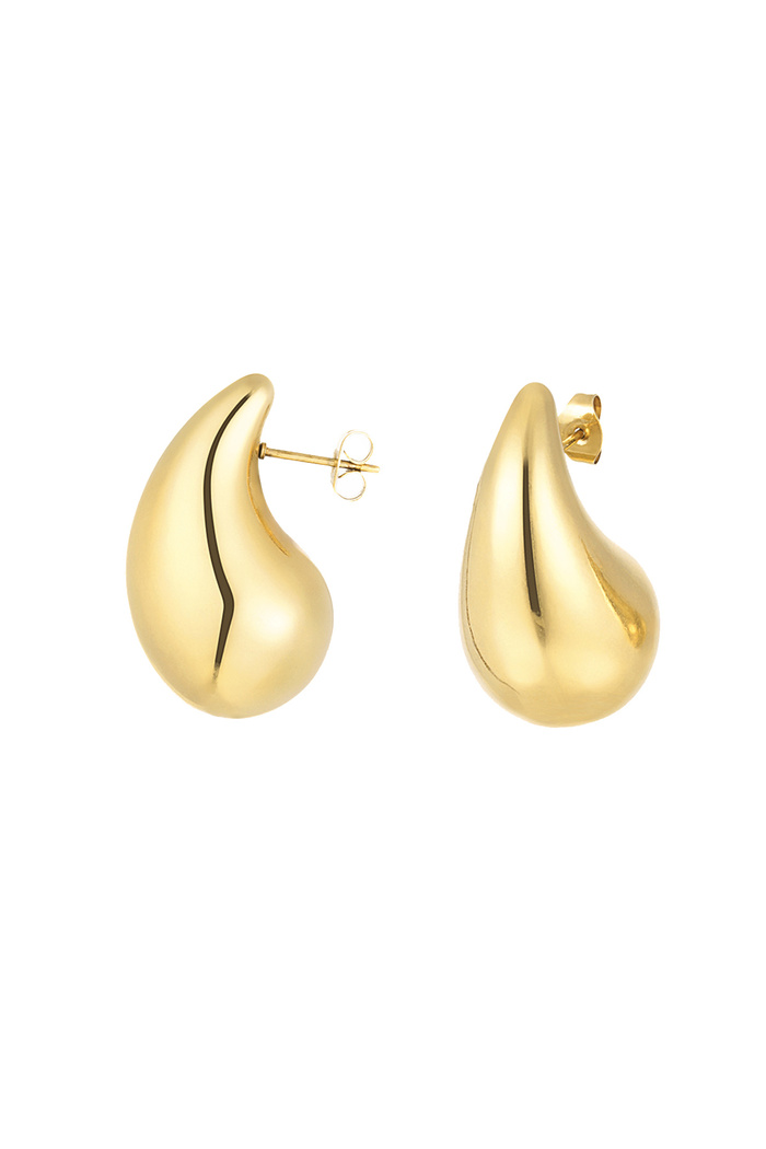 Boucles d'oreilles pendantes à dôme épais pour femmes en acier inoxydable - Moyen 