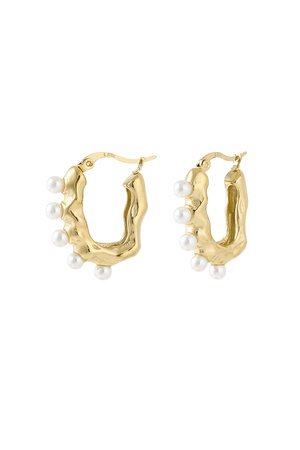 Asymmetrical pearl earring - gold h5 