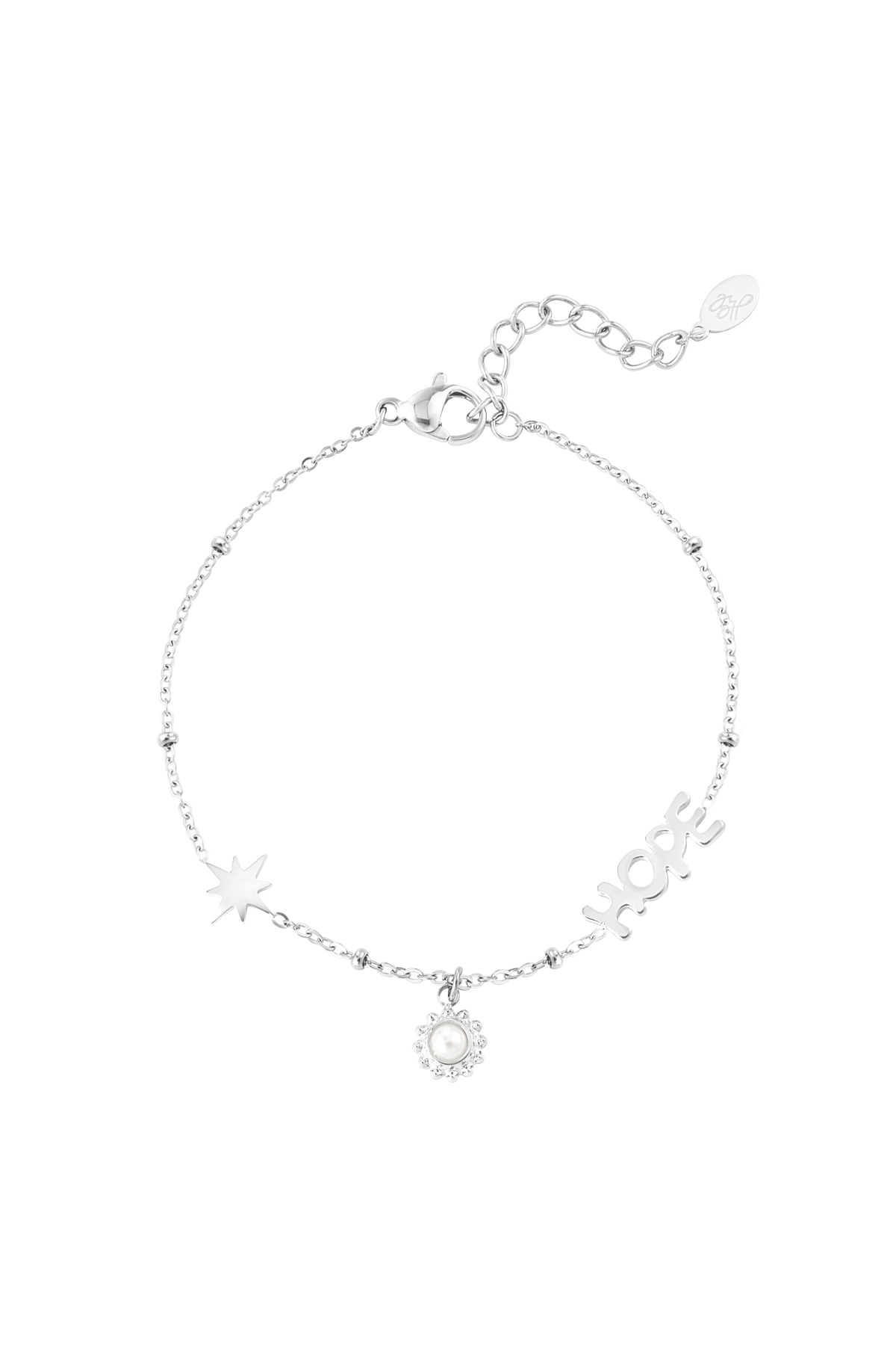 ball bracelet with hope and pendants - silver h5 
