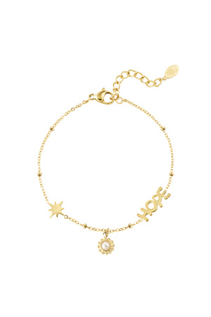 ball bracelet with hope and pendants - gold h5 