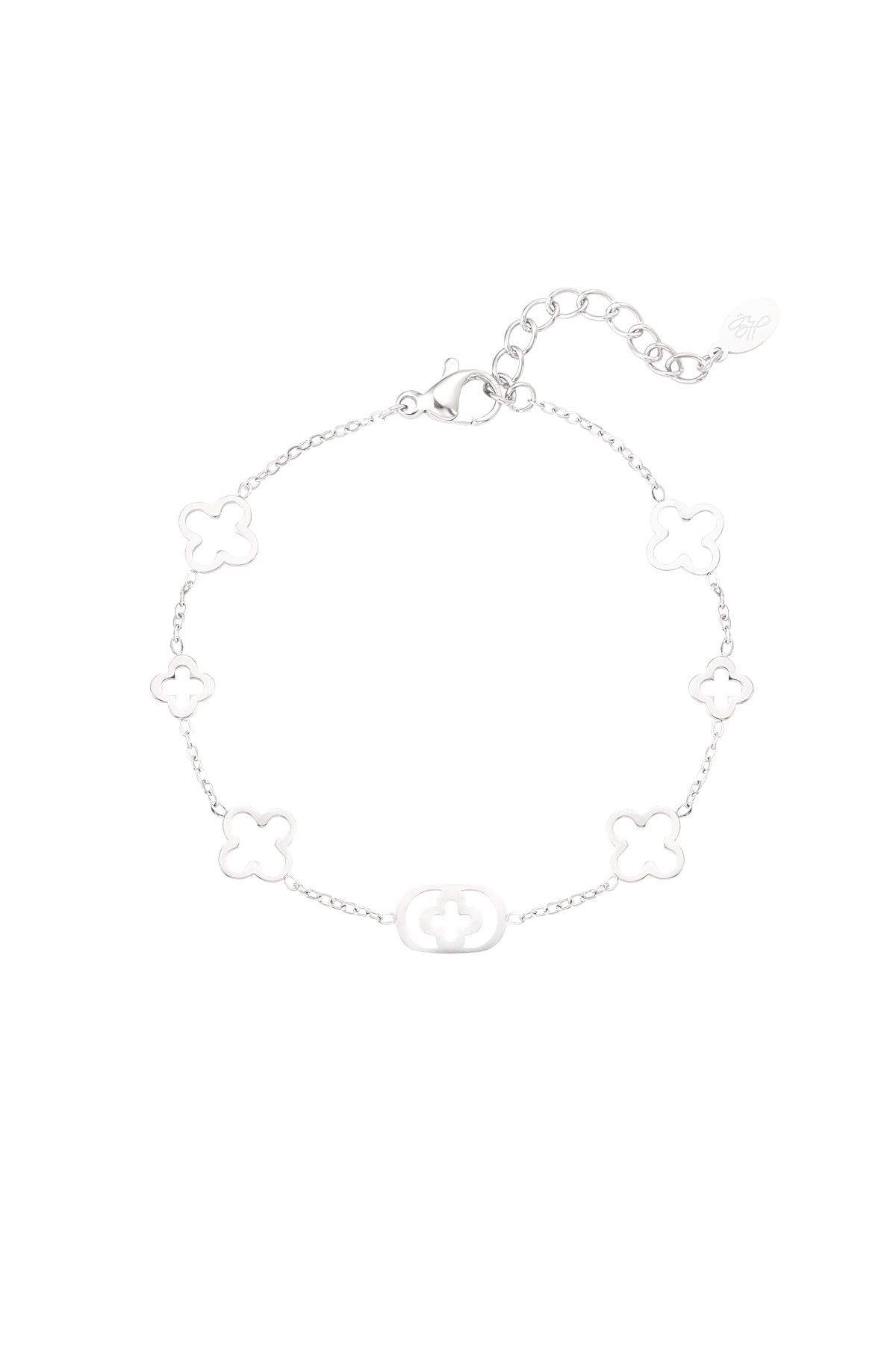 Bracelet with clover charms - silver