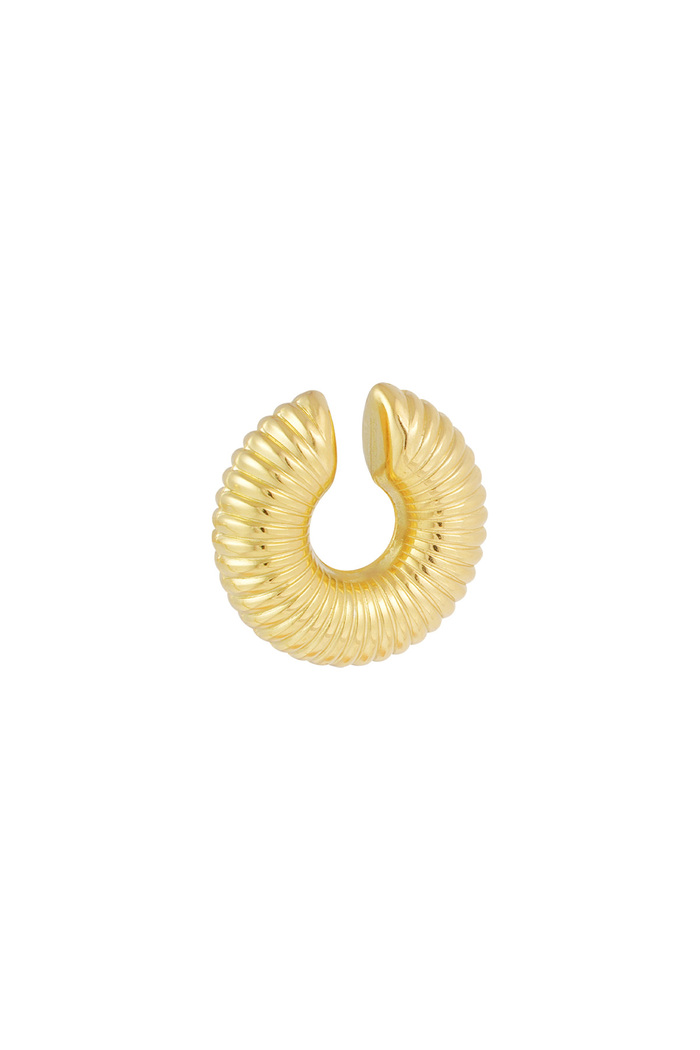 ear cuff with ridges - gold 