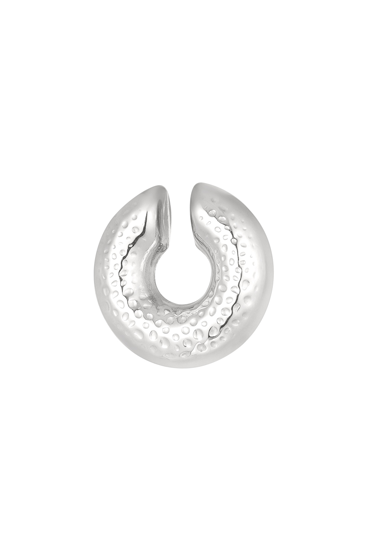 Ear cuff con motivo estructurado - plateado h5 