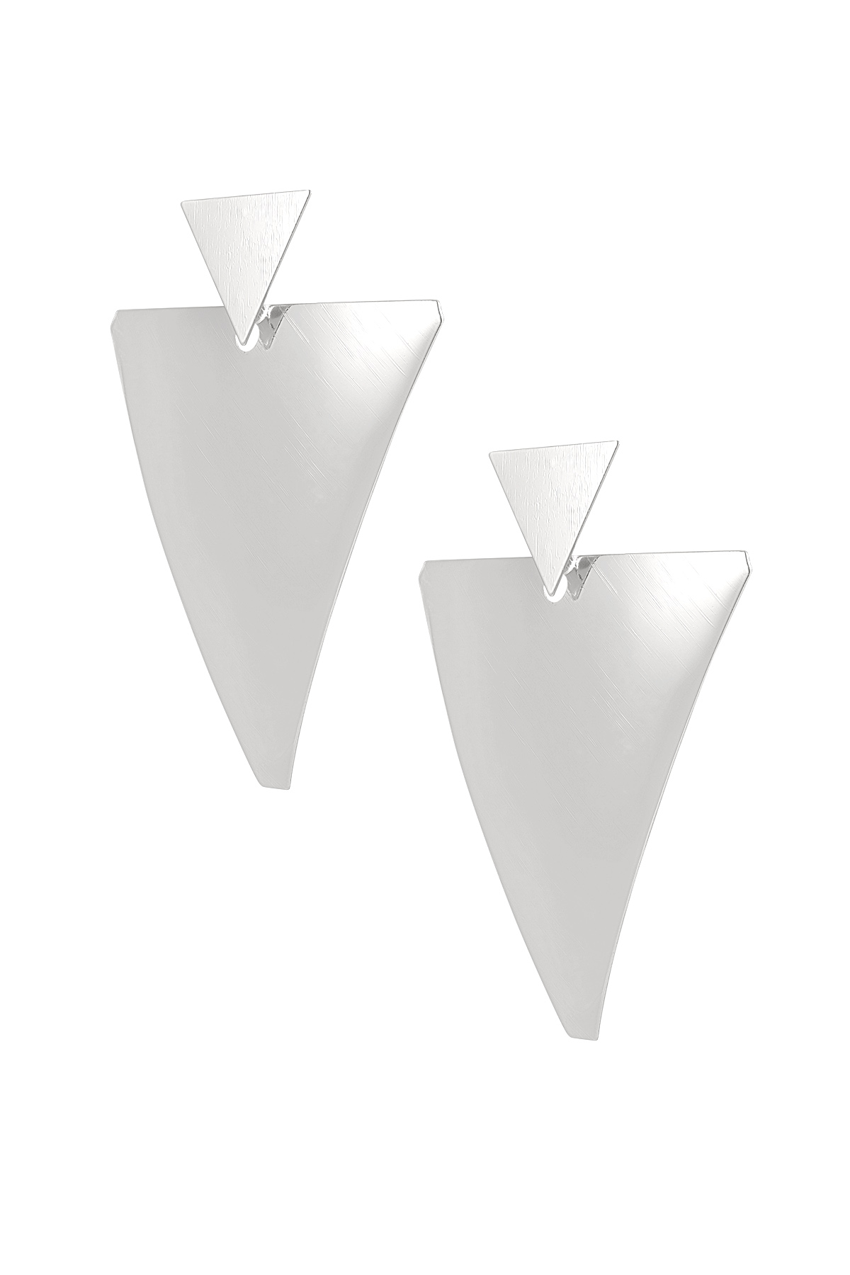 Oorstekers dubbele driehoek - zilver