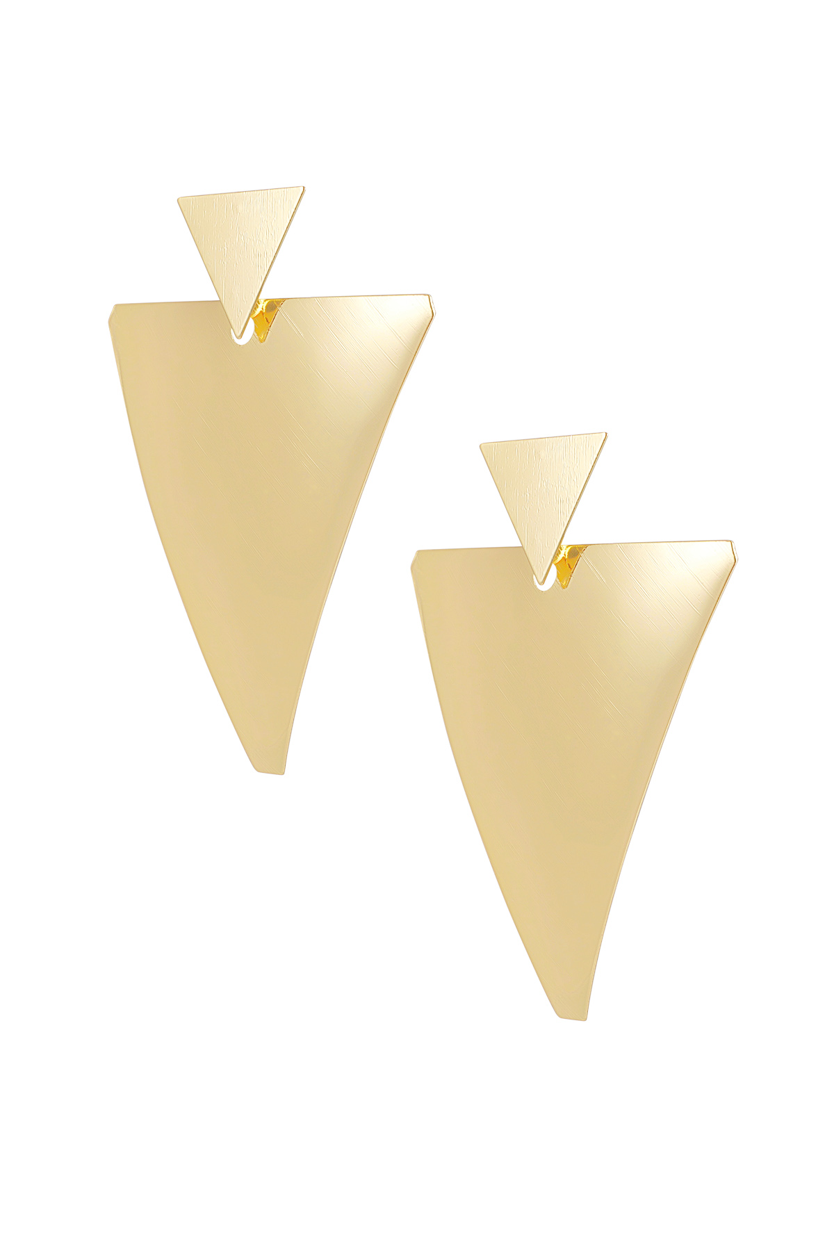 Double triangle earrings - gold