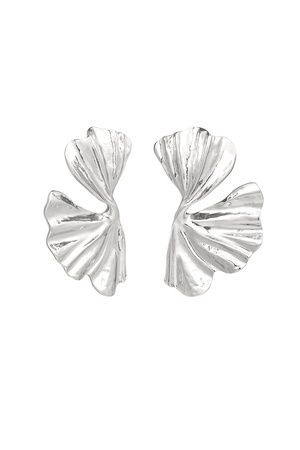 Aesthetic petal stud earrings - silver h5 