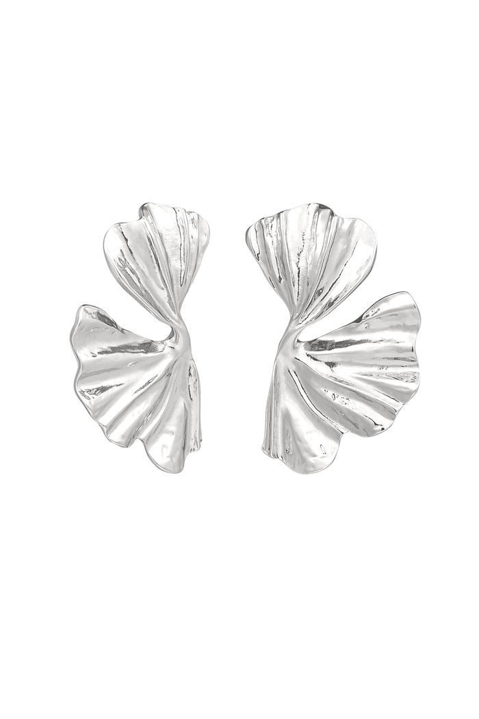 Aesthetic petal stud earrings - silver 