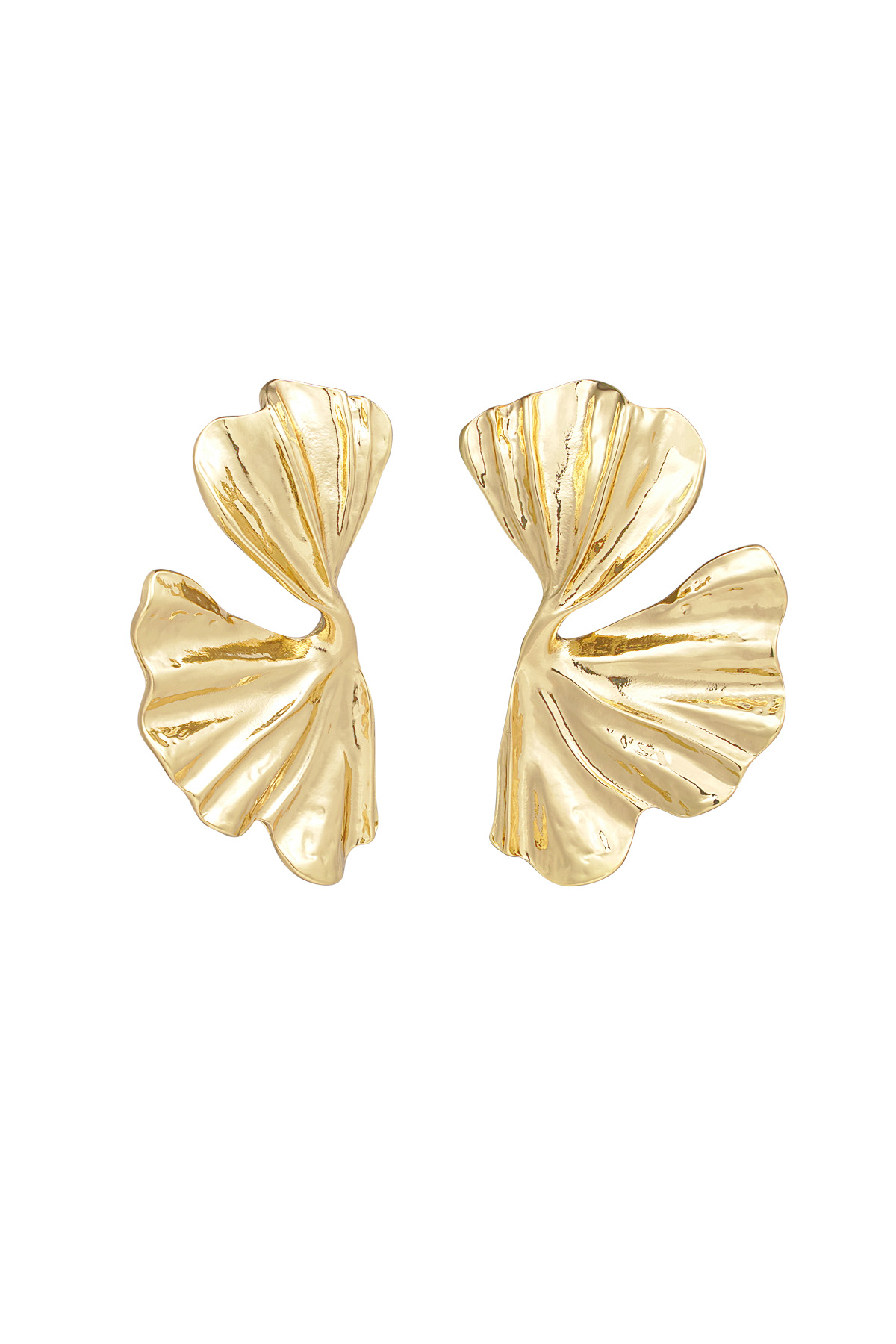 Stud earrings aesthetic petal - gold