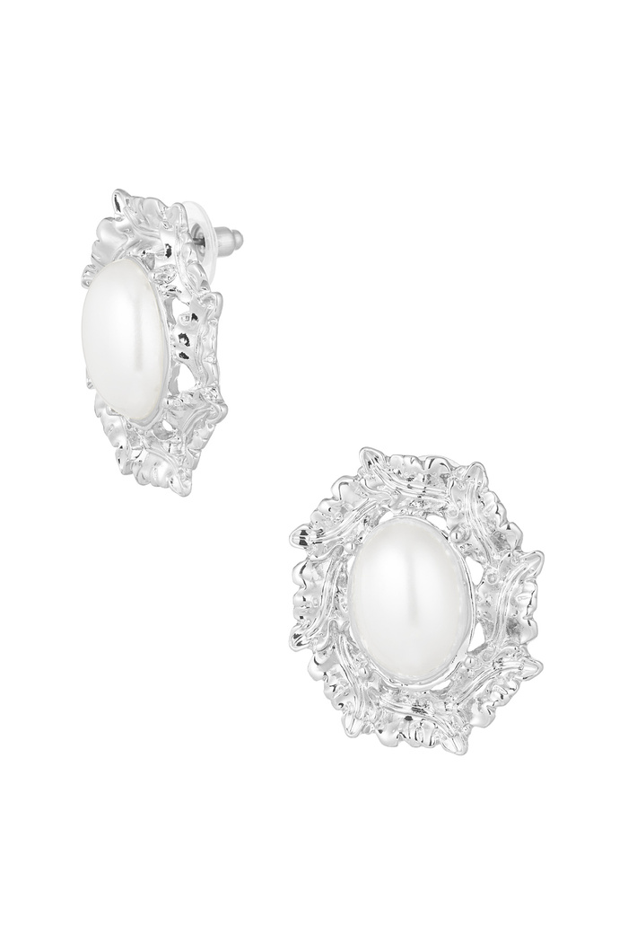 Vintage pearl earring - silver 