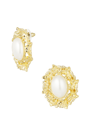 Vintage pearl earring - gold h5 