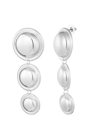 Earrings three dots - silver h5 