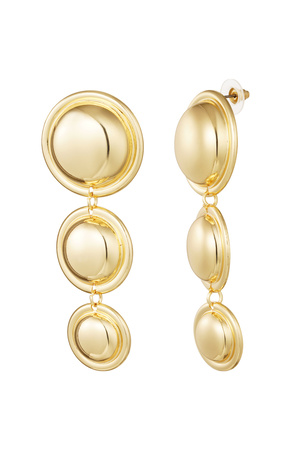 Earrings three dots - gold h5 