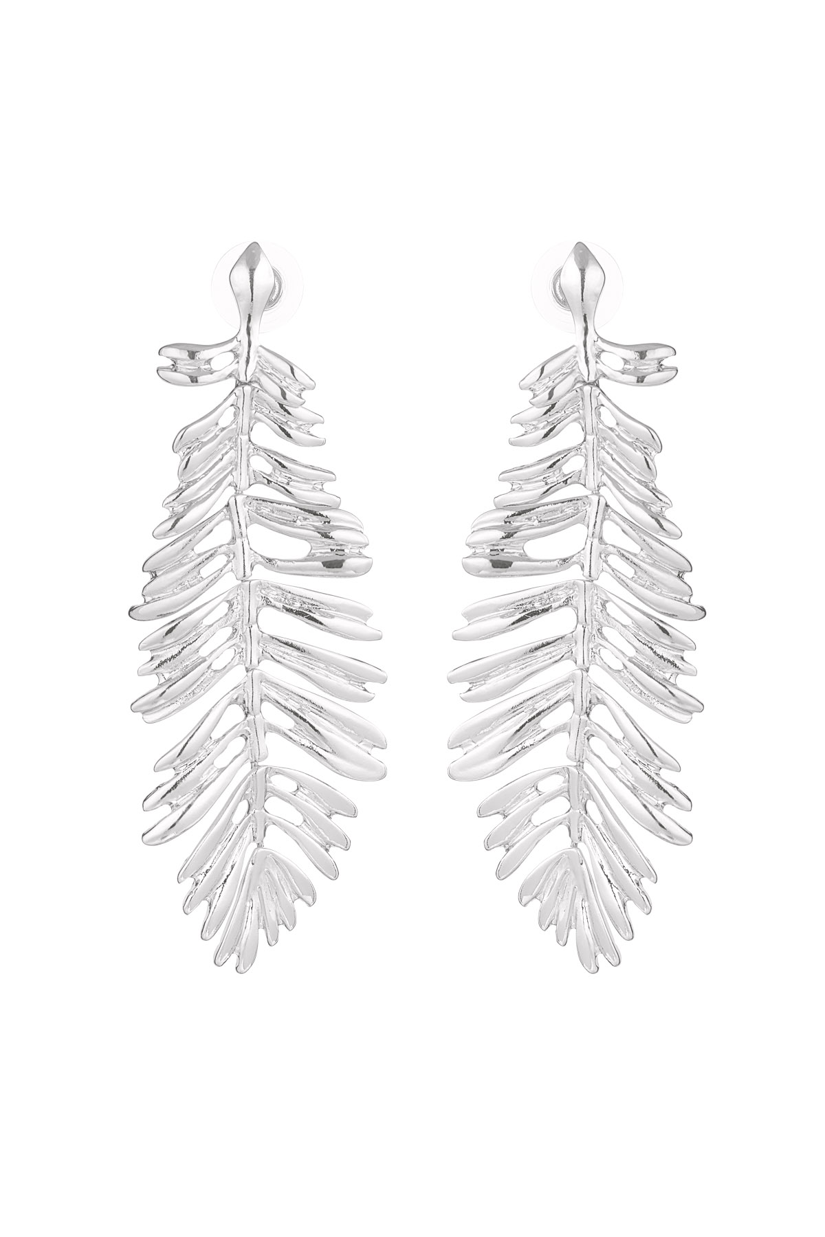 Feather earrings - silver
