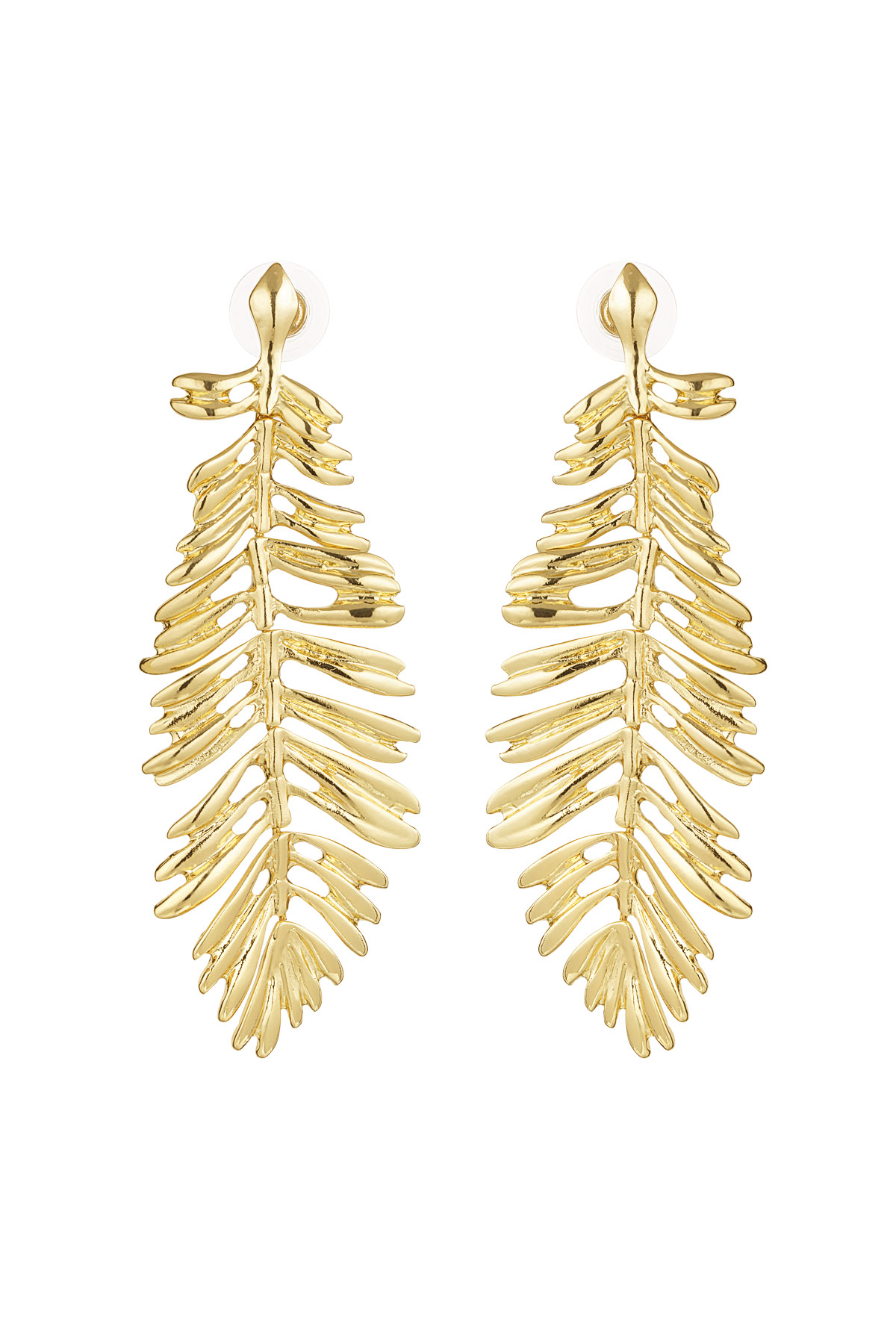 Feather earrings - gold
