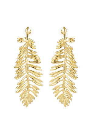 Feather earrings - gold h5 