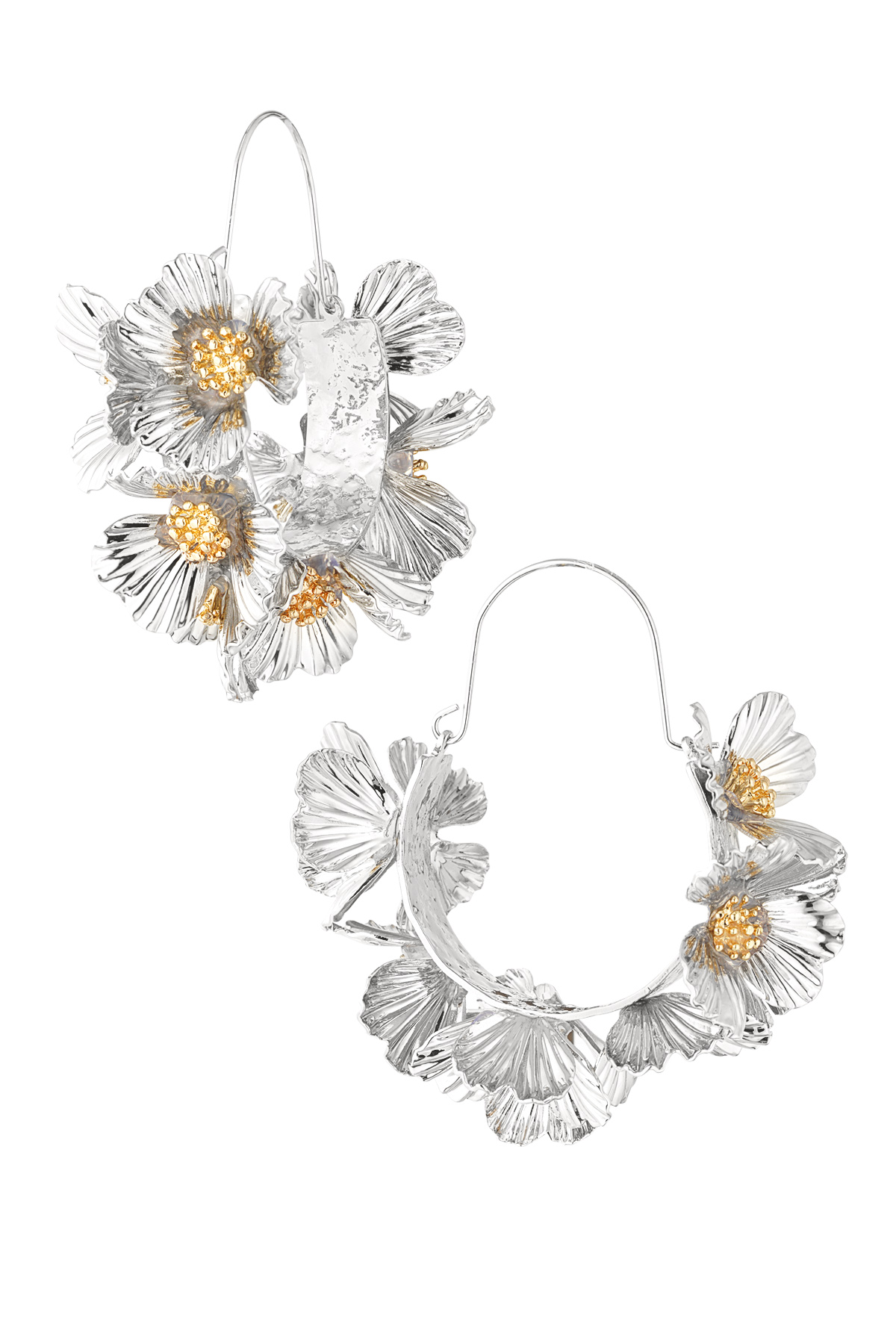 Earrings flower glow - silver 