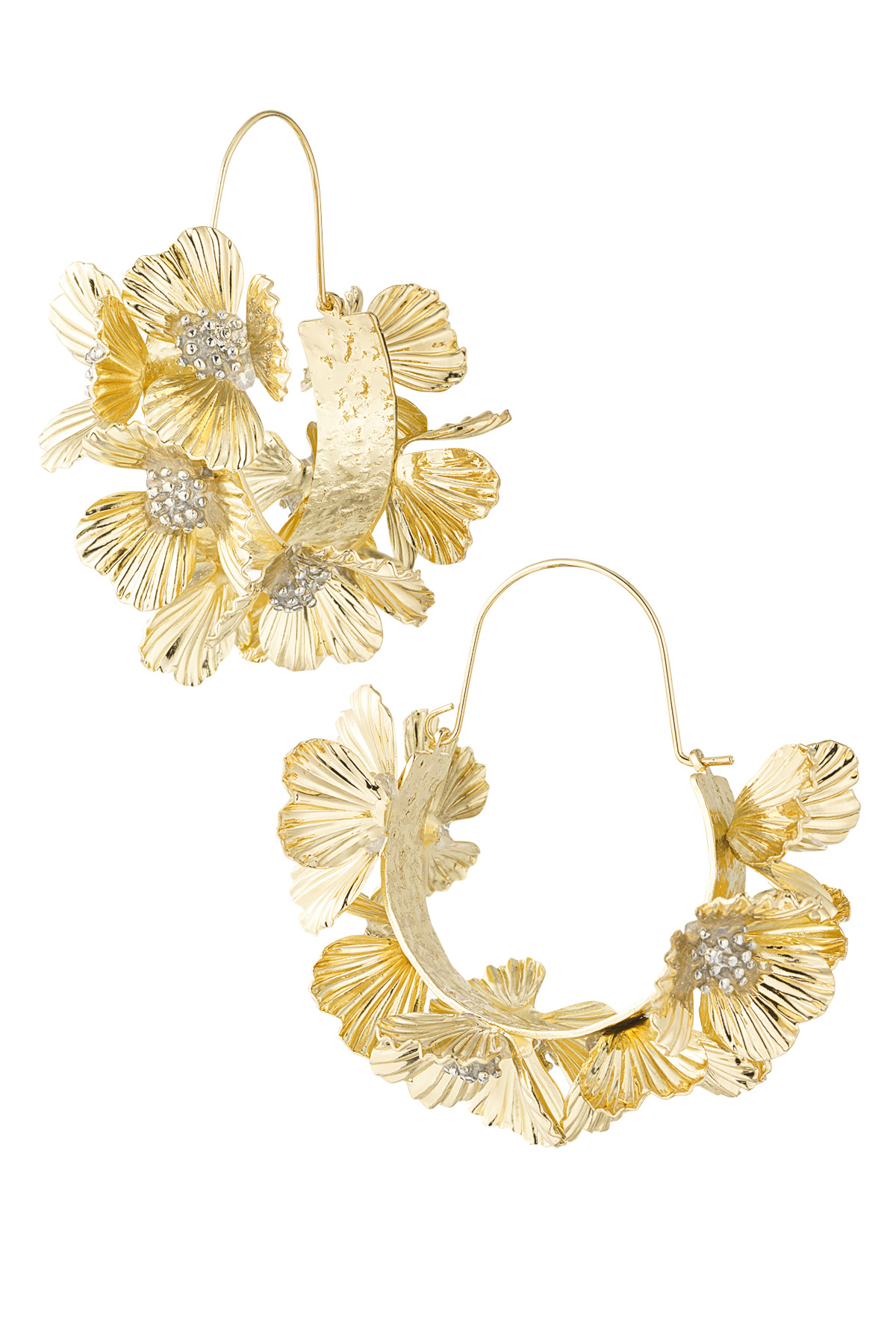 Earrings flower glow - gold