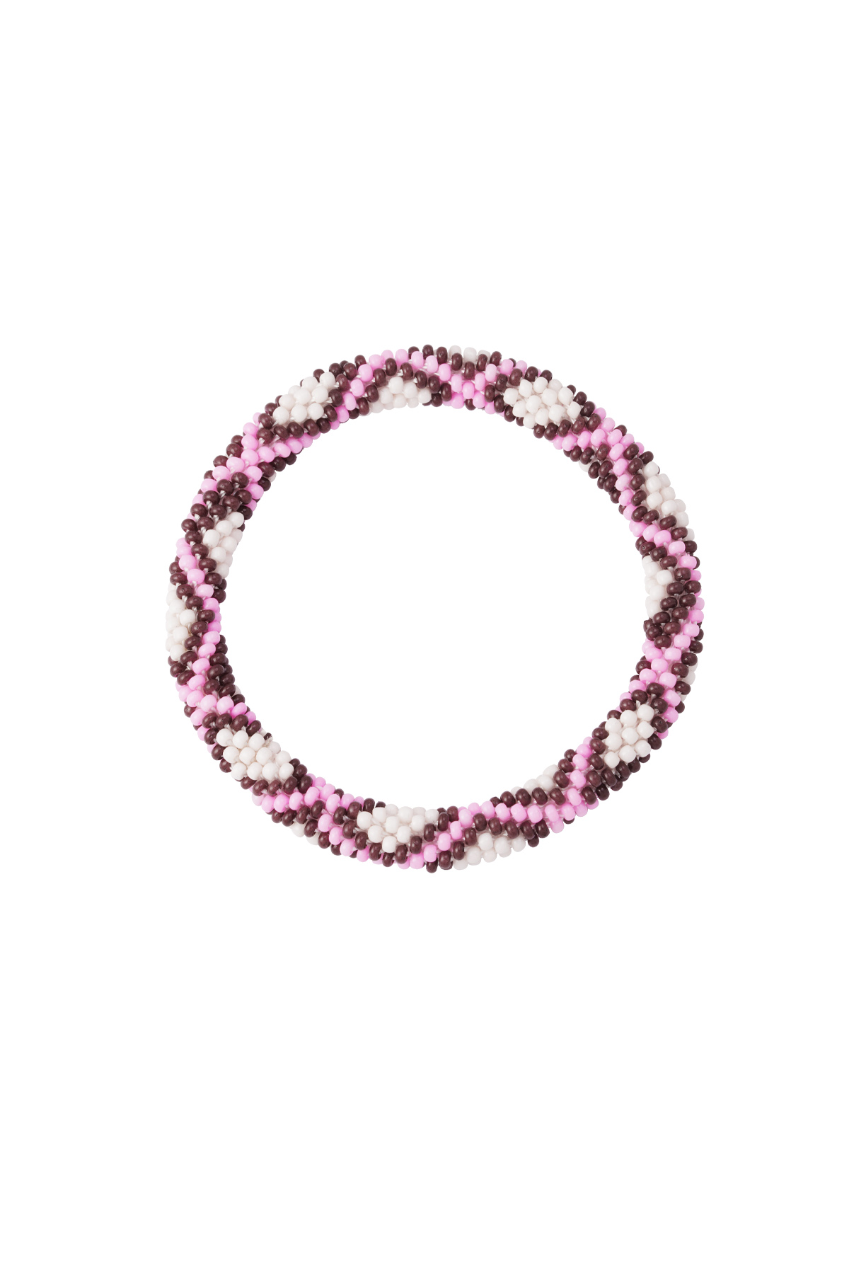 Figurine bracelet en perles - marron/rose h5 