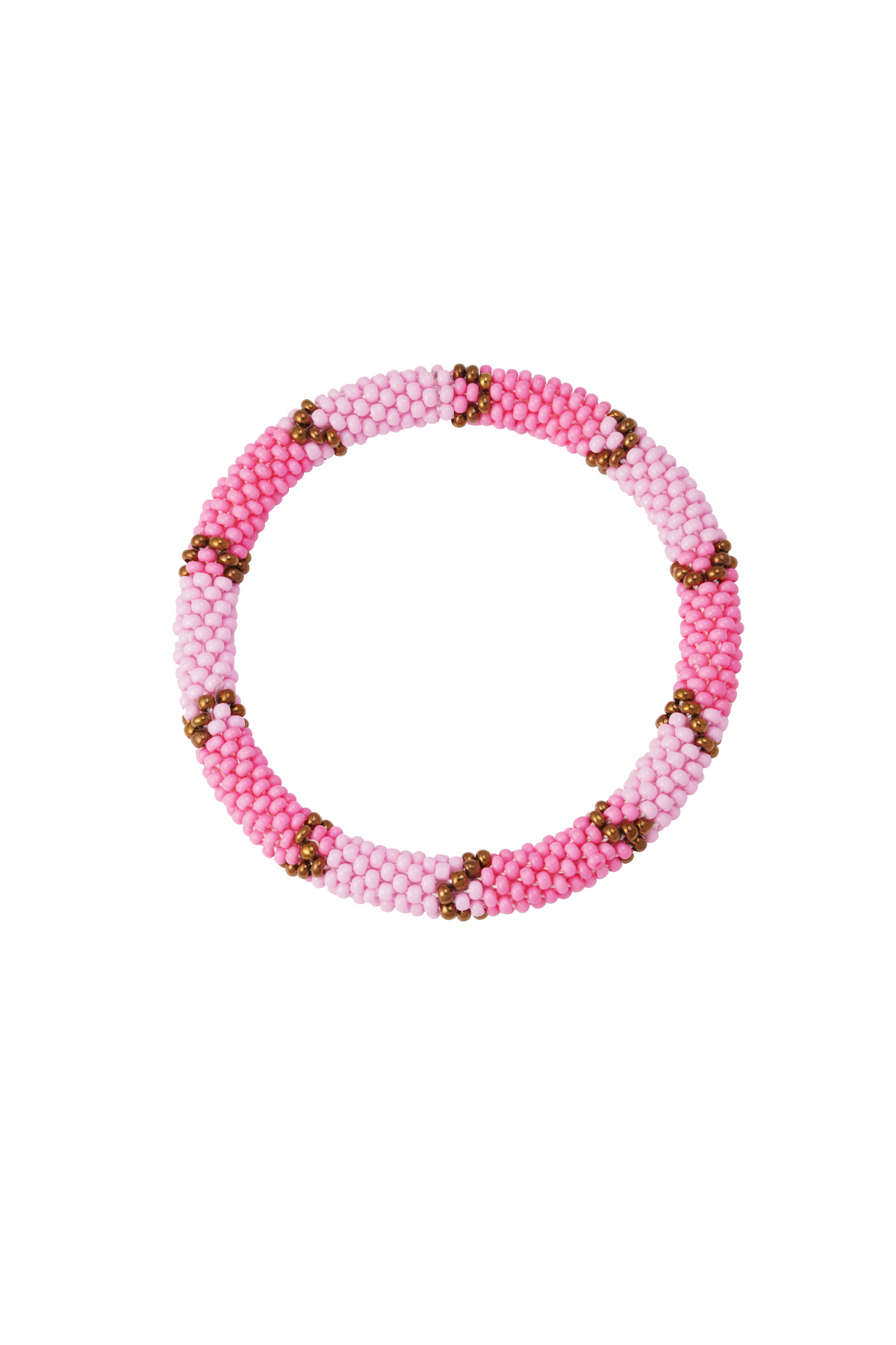 Figurine bracelet en perles - rose 
