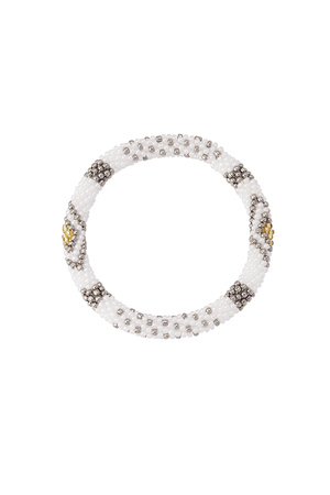 Bead bracelet figure - white/silver h5 