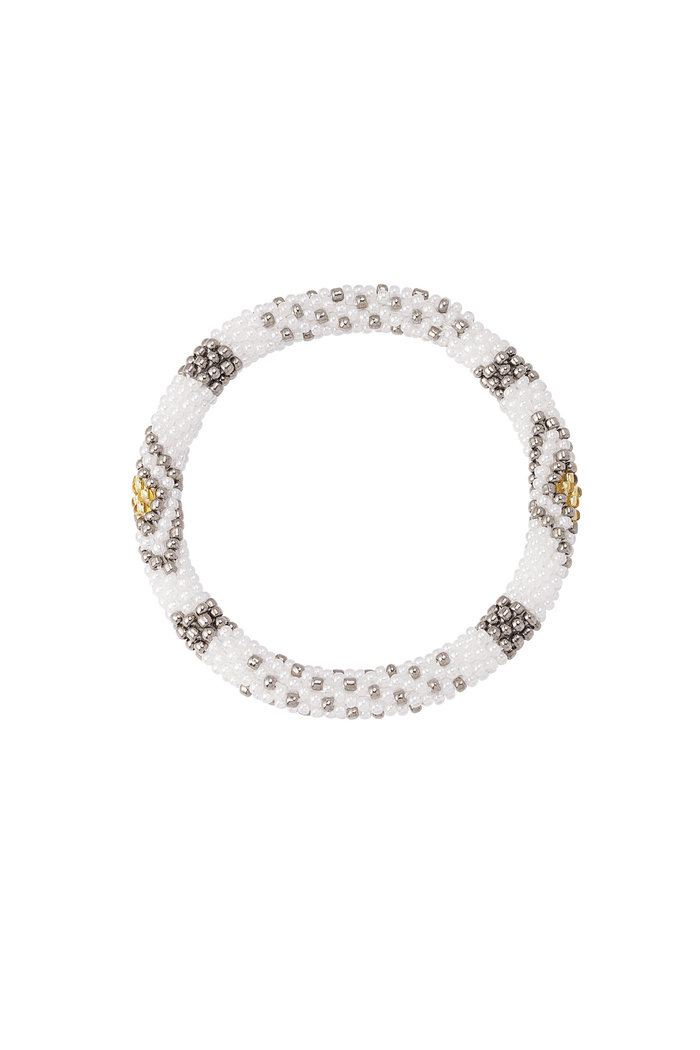 Figura del braccialetto con perline - bianco/argento 