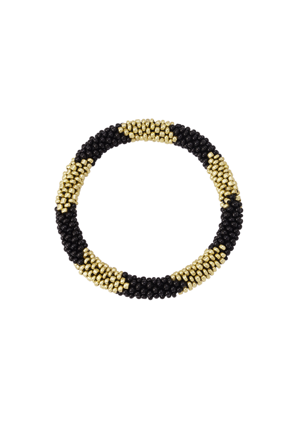 Figura del braccialetto con perline - oro/nero h5 
