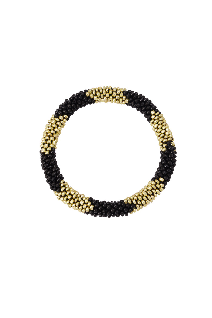 Figurine bracelet en perles - doré/noir 