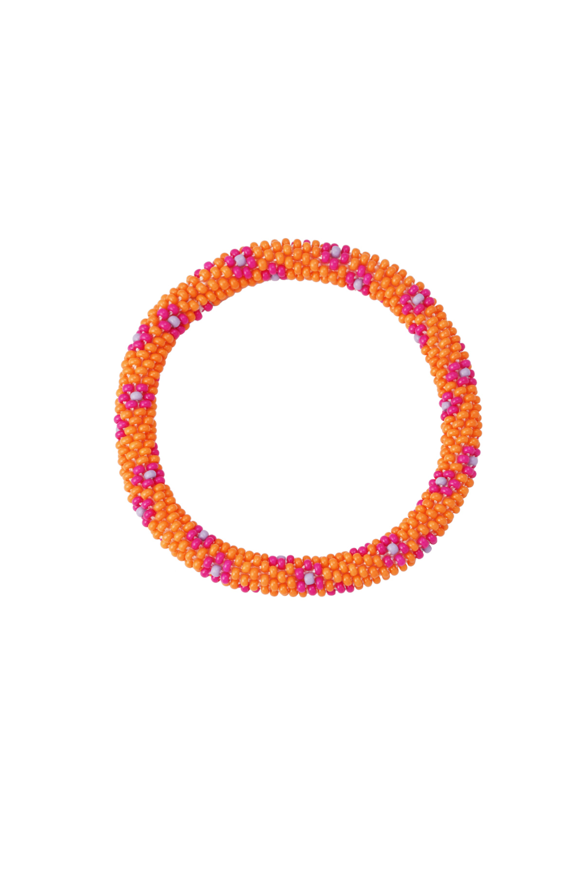 Figurine bracelet en perles - orange 