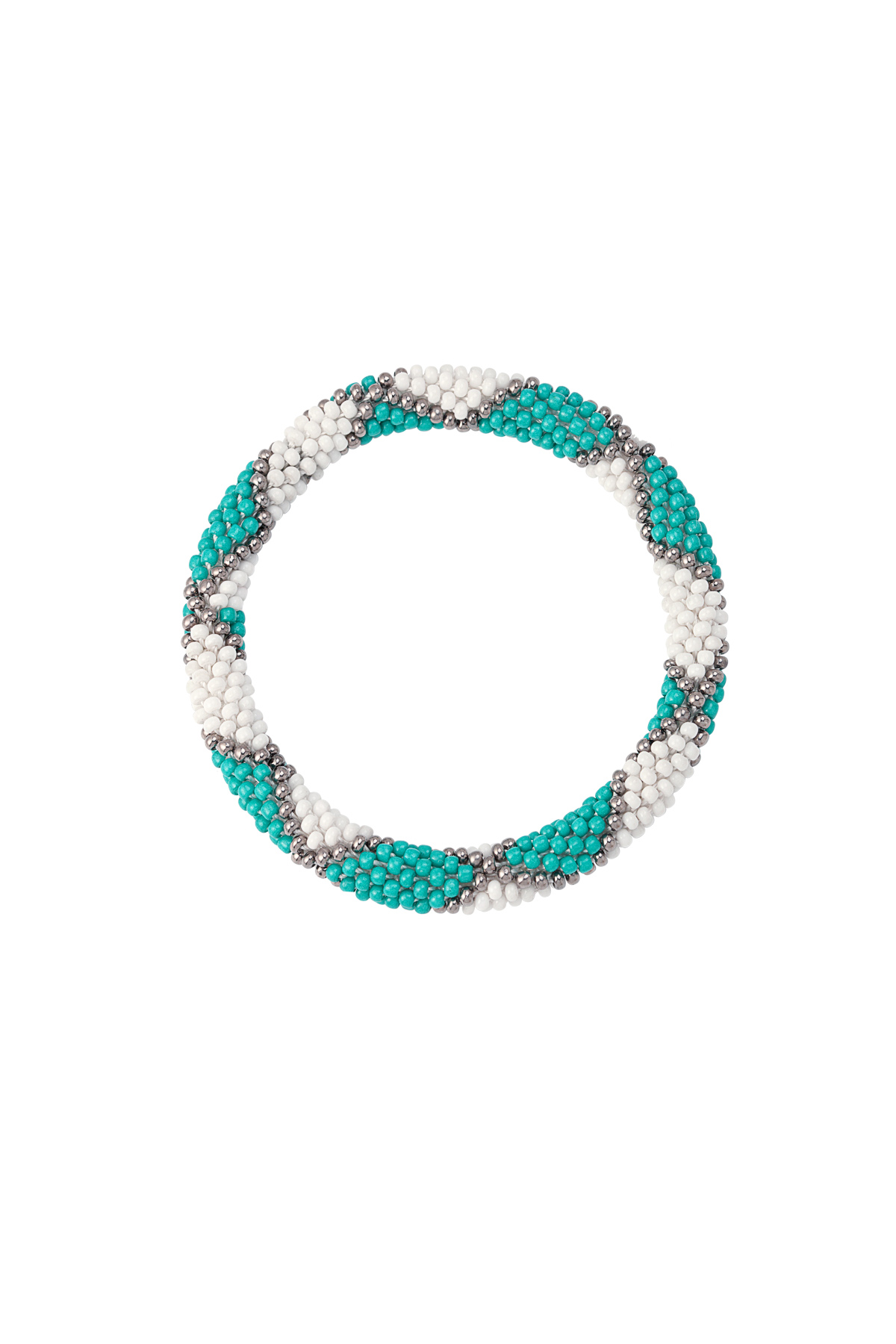 Pulsera de cuentas figura - azul/blanco h5 