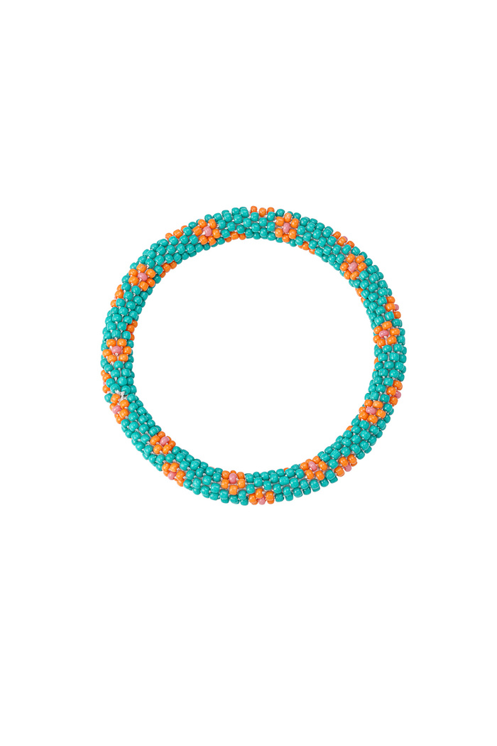 Figurine bracelet en perles - turquoise 