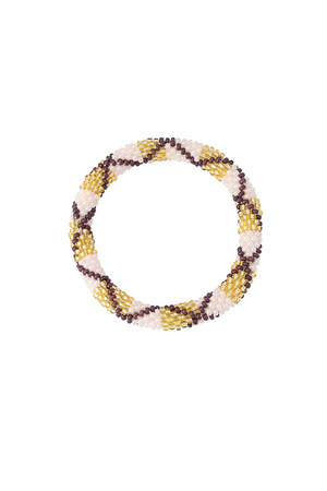 Figura del braccialetto con perline - marrone/oro h5 