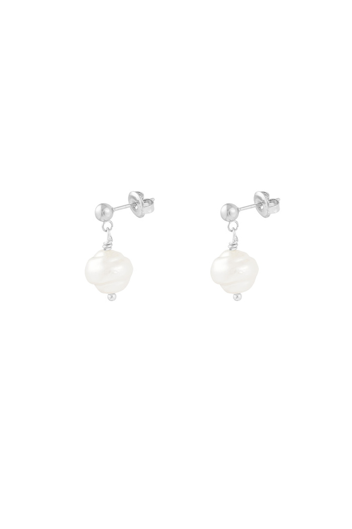 Earrings pearl charm - silver 