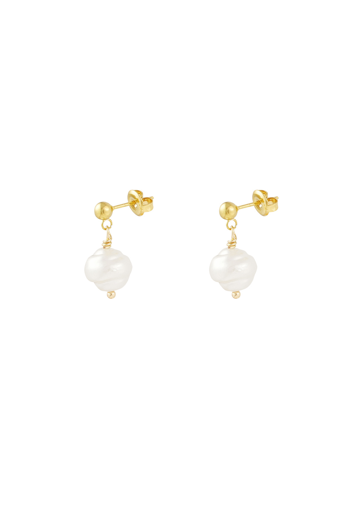 Earrings pearl charm - Gold color