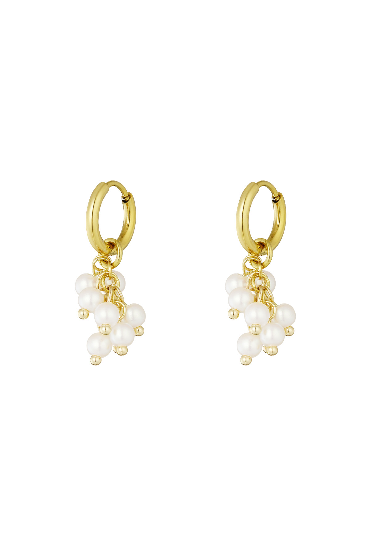 Earring with pearl bobbin - Gold color