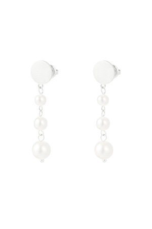 Pendientes colgantes con perlas - plata h5 