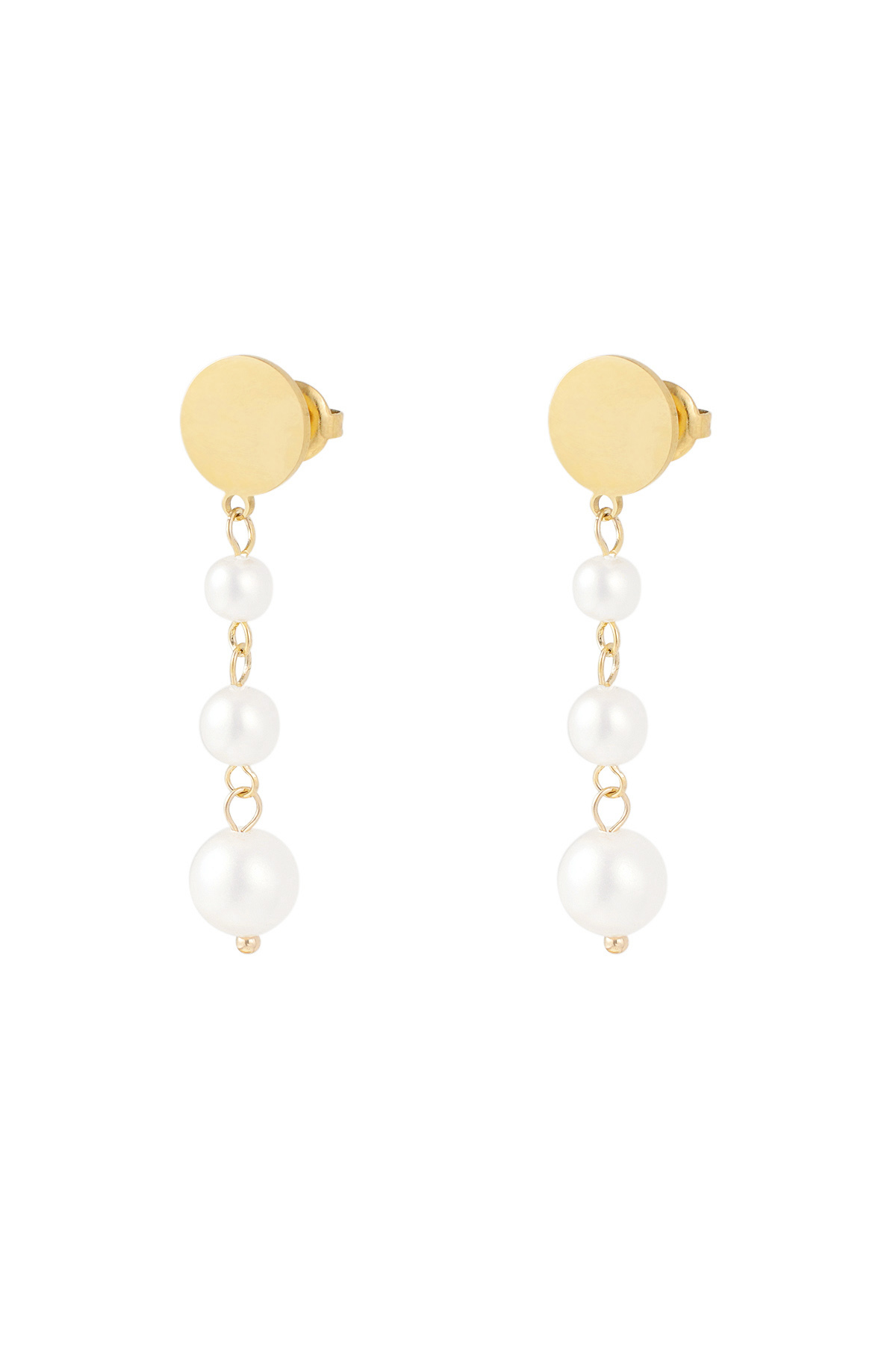 Hang earrings with pearls - Gold color 2