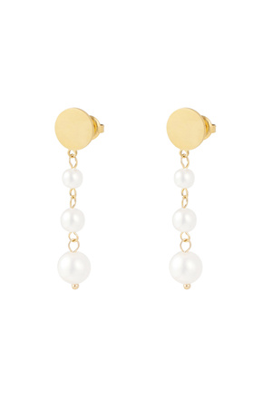Pendientes colgantes con perlas - oro h5 