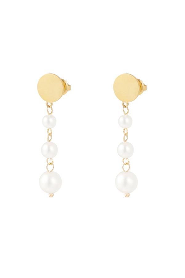 Hang earrings with pearls - gold