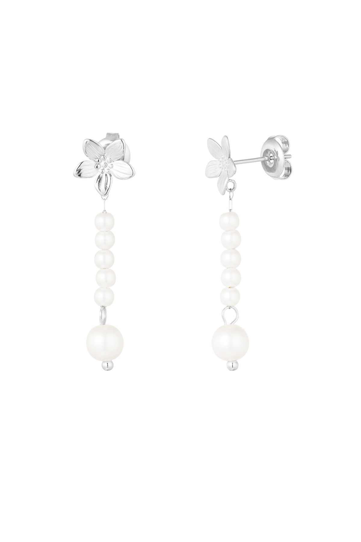 fiori con pendente di perla - argento