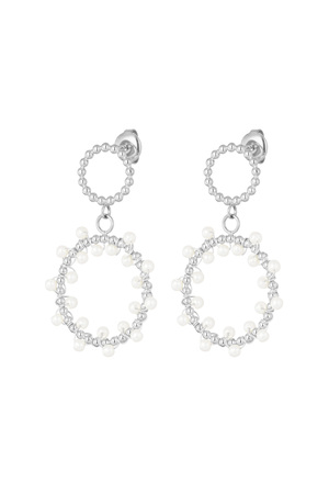 Ohrringe runde Perlenparty - Silber h5 