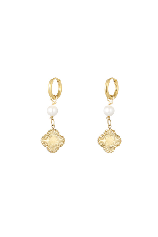 Earrings clover pearl dream - gold