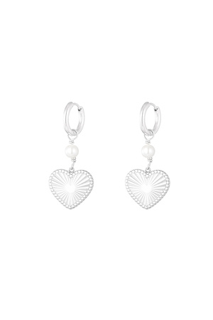 Earrings lovely pearl - silver h5 